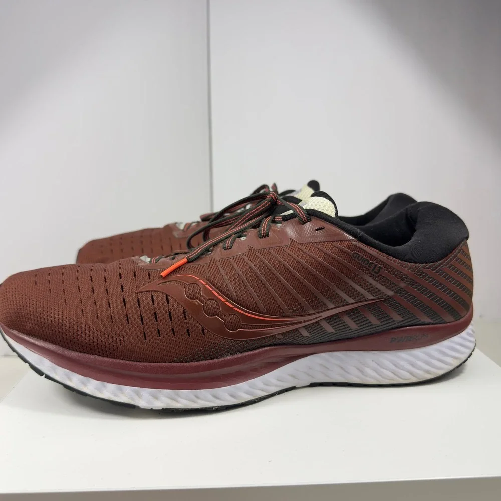 Saucony Guide 13 Men's Size 14 Red Burgundy Cushion Running Shoes S20548-50